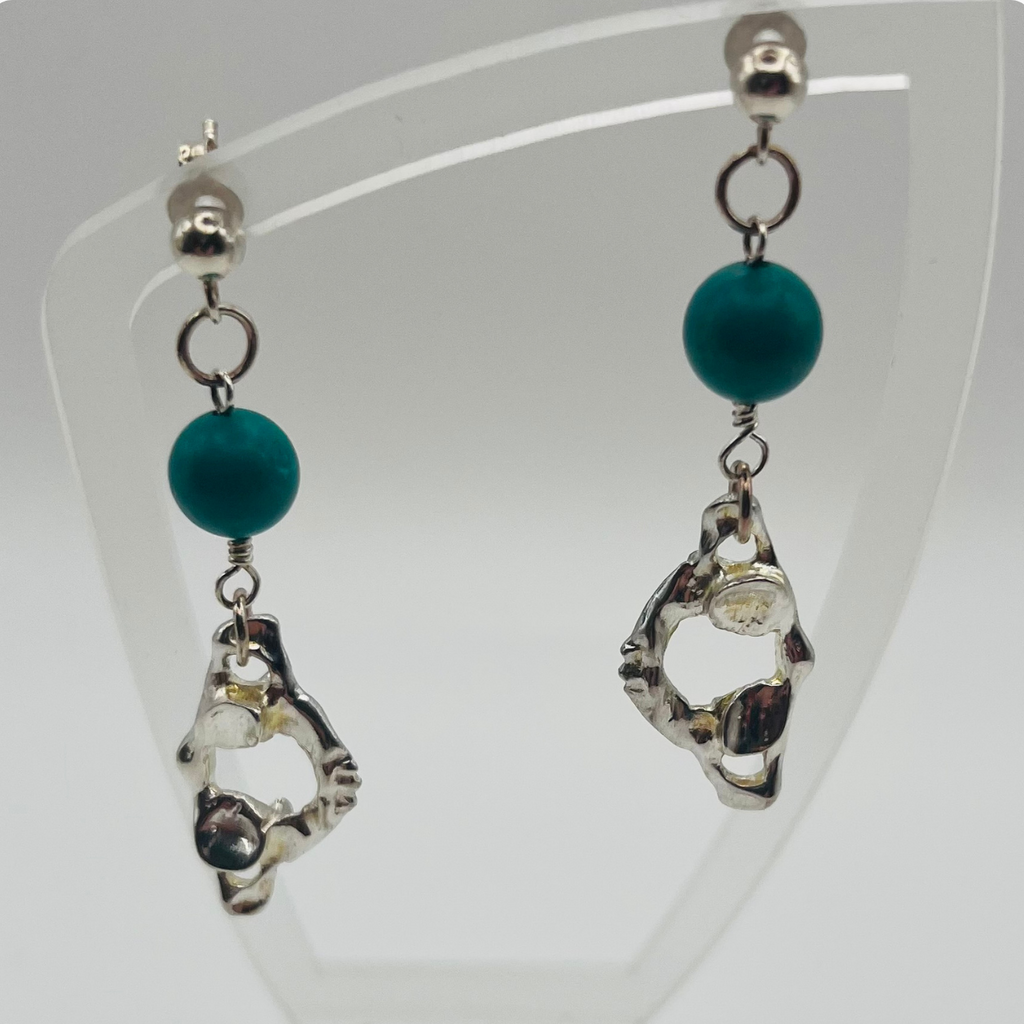 Sterling Silver Atlas and Turquoise Earrings