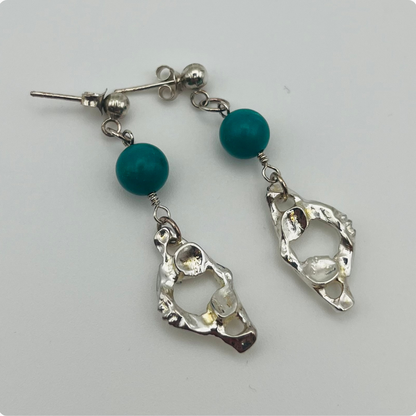 Sterling Silver Atlas and Turquoise Earrings